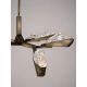 Pendule, Lustre suspendate - Lustra LED alama antic cu sticla lucrat manual GRETA 44W