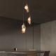 Pendule, Lustre suspendate - Lustra cu 3 pendule LED otel auriu si sticla MALORY
