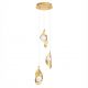 Pendule, Lustre suspendate - Lustra cu 3 pendule LED otel auriu si sticla MALORY