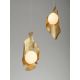 Pendule, Lustre suspendate - Lustra cu 3 pendule LED otel auriu si sticla MALORY