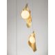 Pendule, Lustre suspendate - Lustra cu 3 pendule LED otel auriu si sticla MALORY