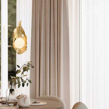 Pendule, Lustre suspendate - Lustra, Pendul LED otel auriu si sticla MALORY