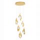 Pendule, Lustre suspendate - Lustra cu 6 pendule LED otel auriu si sticla MALORY