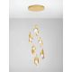 Pendule, Lustre suspendate - Lustra cu 6 pendule LED otel auriu si sticla MALORY