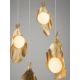 Pendule, Lustre suspendate - Lustra cu 6 pendule LED otel auriu si sticla MALORY