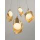Pendule, Lustre suspendate - Lustra cu 6 pendule LED otel auriu si sticla MALORY