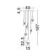 Pendule, Lustre suspendate - Lustra cu 6 pendule LED otel auriu si sticla MALORY