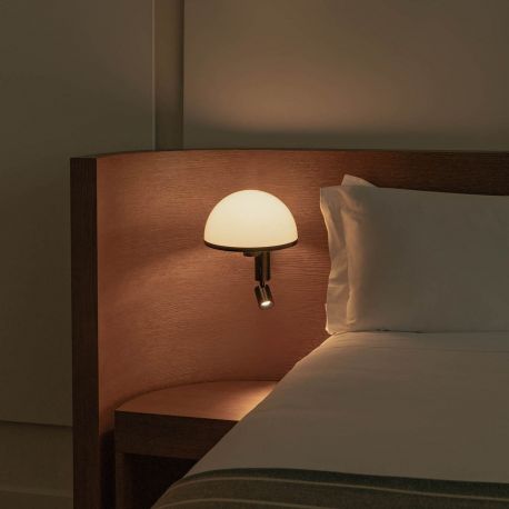 Aplice, corpuri de iluminat pentru pereti - Aplica de perete neagra cu reader LED DOME