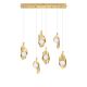 Pendule, Lustre suspendate - Lustra liniara cu 6 pendule LED otel auriu si sticla MALORY