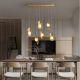 Pendule, Lustre suspendate - Lustra liniara cu 6 pendule LED otel auriu si sticla MALORY