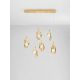 Pendule, Lustre suspendate - Lustra liniara cu 6 pendule LED otel auriu si sticla MALORY
