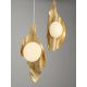 Pendule, Lustre suspendate - Lustra liniara cu 6 pendule LED otel auriu si sticla MALORY