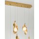 Pendule, Lustre suspendate - Lustra liniara cu 6 pendule LED otel auriu si sticla MALORY