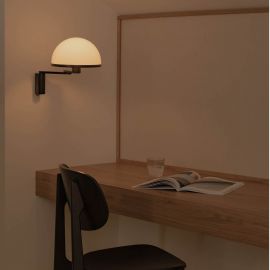 Aplice, corpuri de iluminat pentru pereti - Aplica de perete neagra cu brat articulat DOME