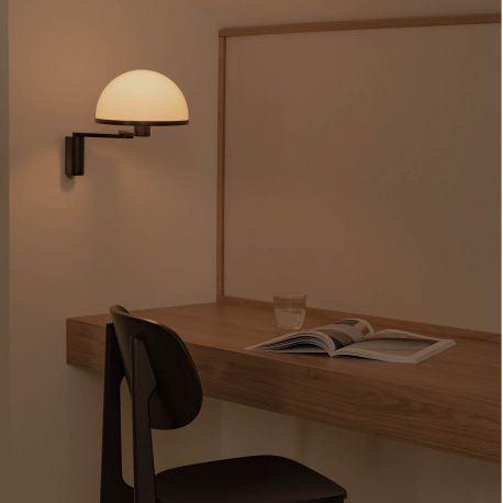 Aplice, corpuri de iluminat pentru pereti - Aplica de perete neagra cu brat articulat DOME