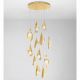 Corpuri de iluminat Lustre pentru casa scarii - Lustra casa scarii cu 12 pendule LED otel auriu si sticla MALORY