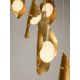 Corpuri de iluminat Lustre pentru casa scarii - Lustra casa scarii cu 12 pendule LED otel auriu si sticla MALORY