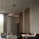 Pendule, Lustre suspendate - Lustra LED design circular OLIVIA maro inchis D-78cm