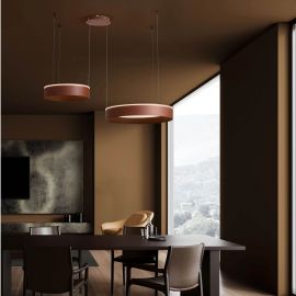 Pendule, Lustre suspendate - Lustra LED design circular OLIVIA maro inchis