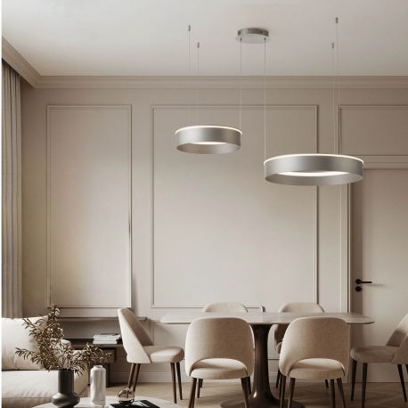 Pendule, Lustre suspendate - Lustra LED design circular OLIVIA nickel