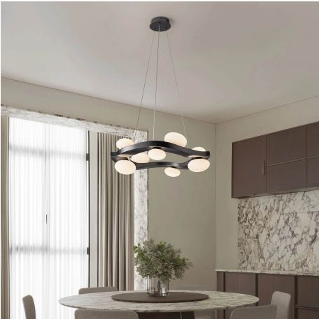 Pendule, Lustre suspendate - Lustra LED suspendata otel gri periat SEVERO 60cm