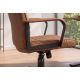 Scaune Birou cu role - Scaun de birou pivotant LAZIO microfibra maro vintage
