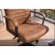 Scaune Birou cu role - Scaun de birou pivotant LAZIO microfibra maro vintage