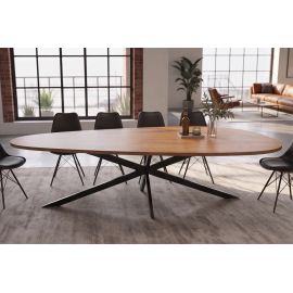 Mese dining - Masa ovala din lemn masiv de salcam ORGANIC ARTWORK 240cm