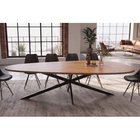 Mese dining - Masa ovala din lemn masiv de salcam ORGANIC ARTWORK 240cm