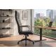 Scaune Birou cu role - Scaun de birou pivotant LAZIO piele sintetica neagra