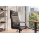 Scaune Birou cu role - Scaun de birou pivotant LAZIO piele sintetica neagra
