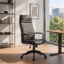 Scaun de birou pivotant LAZIO piele sintetica neagra