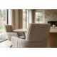 Seturi scaune, HoReCa - Set de 2 scaune pivotante, Lemn de nuc, Material texturat bej-taupe, UNIQUE