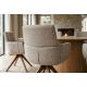 Seturi scaune, HoReCa - Set de 2 scaune pivotante, Lemn de nuc, Material texturat bej-taupe, UNIQUE