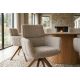 Seturi scaune, HoReCa - Set de 2 scaune pivotante, Lemn de nuc, Material texturat bej-taupe, UNIQUE