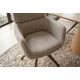 Seturi scaune, HoReCa - Set de 2 scaune pivotante, Lemn de nuc, Material texturat bej-taupe, UNIQUE