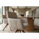 Seturi scaune, HoReCa - Set de 2 scaune pivotante, Lemn de nuc, Material texturat bej-taupe, UNIQUE