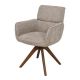 Seturi scaune, HoReCa - Set de 2 scaune pivotante, Lemn de nuc, Material texturat bej-taupe, UNIQUE
