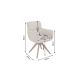 Seturi scaune, HoReCa - Set de 2 scaune pivotante, Lemn de nuc, Material texturat bej-taupe, UNIQUE