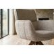 Seturi scaune, HoReCa - Set de 2 scaune pivotante, Lemn de nuc, Material texturat bej-taupe, UNIQUE