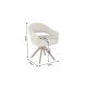 Scaune - Scaun pivotant, Lemn de nuc, Material texturat bej-taupe, ORGANIKO