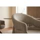 Scaune - Scaun pivotant, Lemn de nuc, Material texturat bej-taupe, ORGANIKO