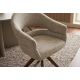 Scaune - Scaun pivotant, Lemn de nuc, Material texturat bej-taupe, ORGANIKO