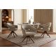 Scaune - Scaun pivotant, Lemn de nuc, Material texturat bej-taupe, ORGANIKO