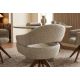 Scaune - Scaun pivotant, Lemn de nuc, Material texturat bej-taupe, ORGANIKO
