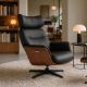 Fotolii - Fotoliu pivotant, functie relax, piele sintetica si furnir de nuc VOGUE