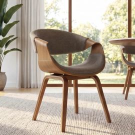Scaune - Scaun design scandinav, Lemn de frasin, textil gri texturat ORGANIC
