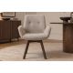 Seturi scaune, HoReCa - Set de 2 scaune pivotante, Lemn de stejar, textil boucle taupe BALTIC