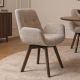 Seturi scaune, HoReCa - Set de 2 scaune pivotante, Lemn de stejar, textil boucle taupe BALTIC