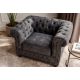 Fotolii - Fotoliu clasic stil englezesc Chesterfield, catifea gri antic